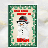 Naughty Snowman, Funny Christmas Card.