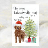labradoodle dog christmas card