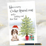 cocker spaniel dog christmas card