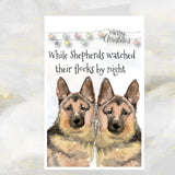 german shepherd dog christmas card
