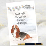 Basset hound greetings card