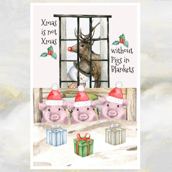 Pigs in Blankets Christmas Card