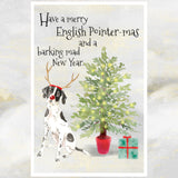 english pointer dog christmas card
