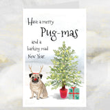 Pug Dog Christmas Card