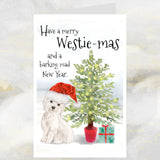 westie dog Christmas Card