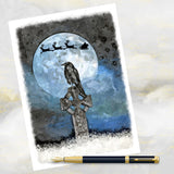 Gothic Raven Art Christmas Card, Raven Xmas Card, Alternative Christmas Greetings Card