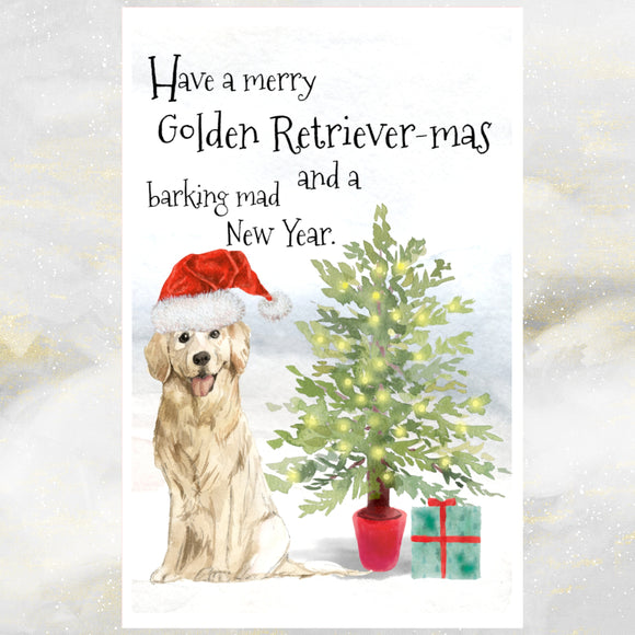 Golden Retriever Dog christmas  card