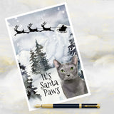 Russian Blue Cat Christmas Card