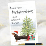 dachshund dog christmas card