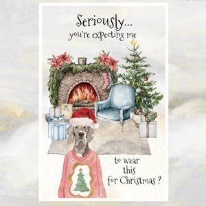 Weimaraner Dog Christmas Card