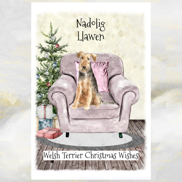 Welsh Terrier Dog Christmas Card