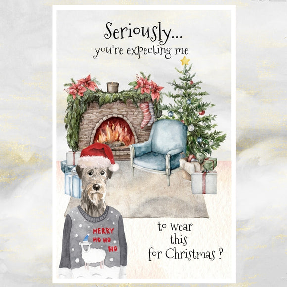 irish wolfhound christmas card