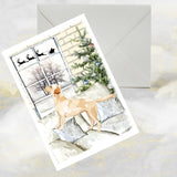 Yellow Labrador Dog Christmas Card