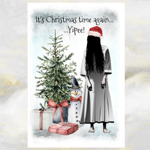 goth girl christmas card